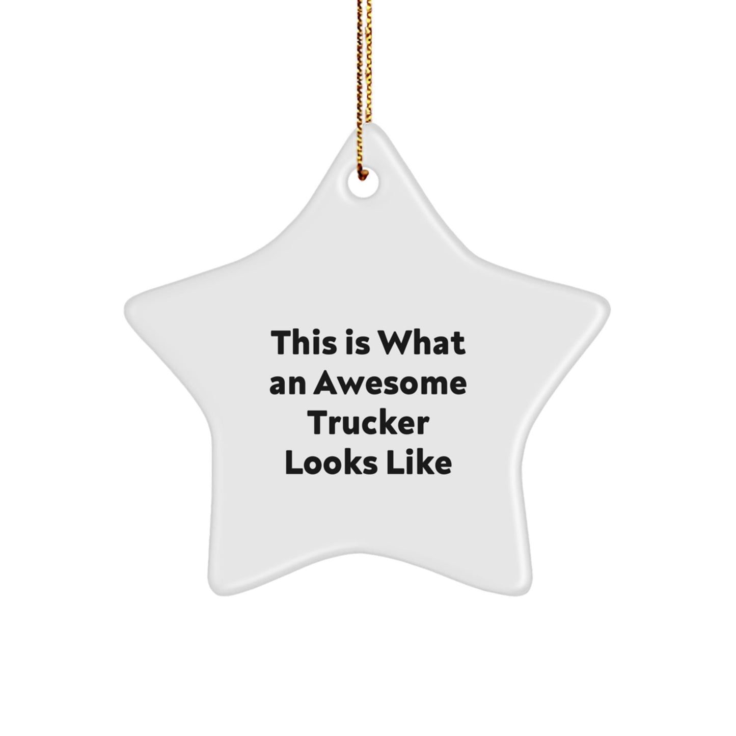 Trucker Gifts from Friends - This Is What An Awesome Trucker Looks Like Star Ornament, Perfect for Christmas - The Buy Boom