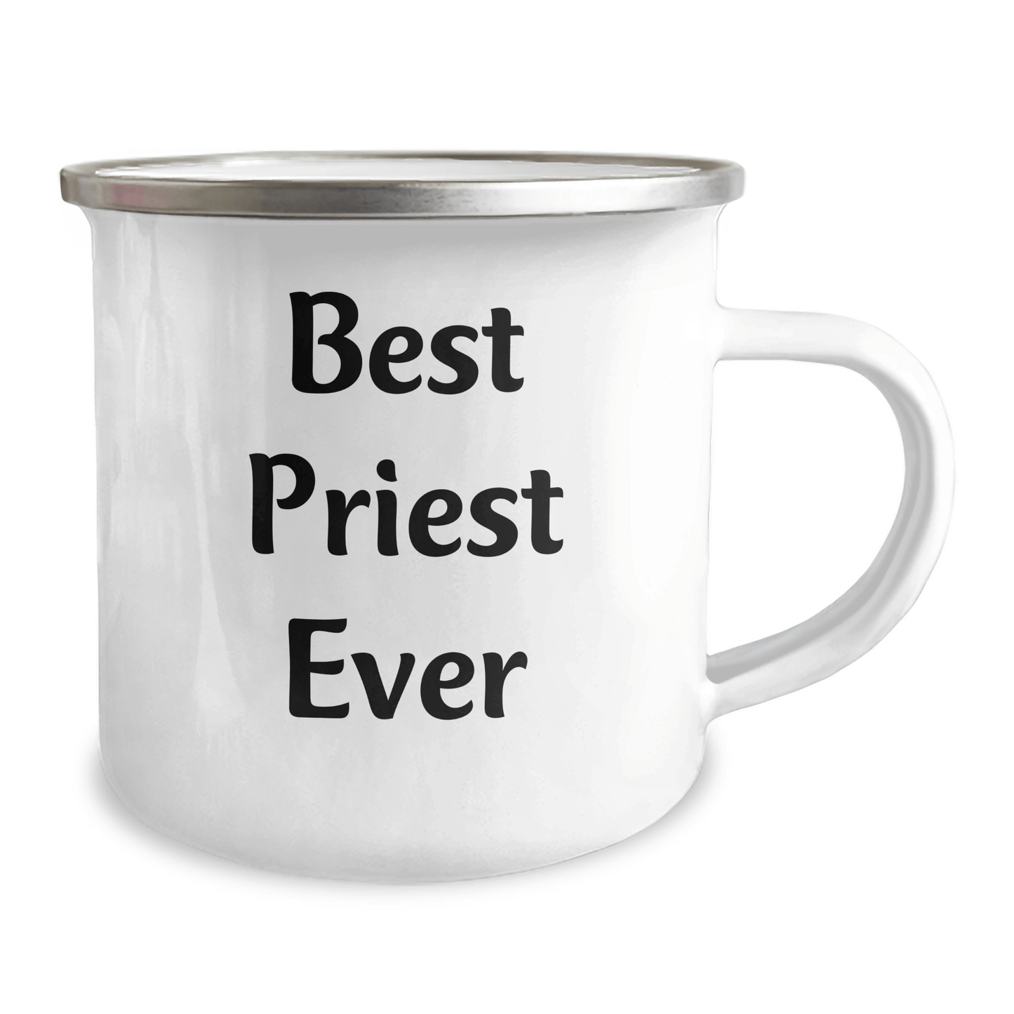 Unique Gifts for Best Priest Ever Funny Camping Mug for Father's Day, Gifts from Men to Priest, 12 oz Stainless Steel with Enamel Finish - The Buy Boom