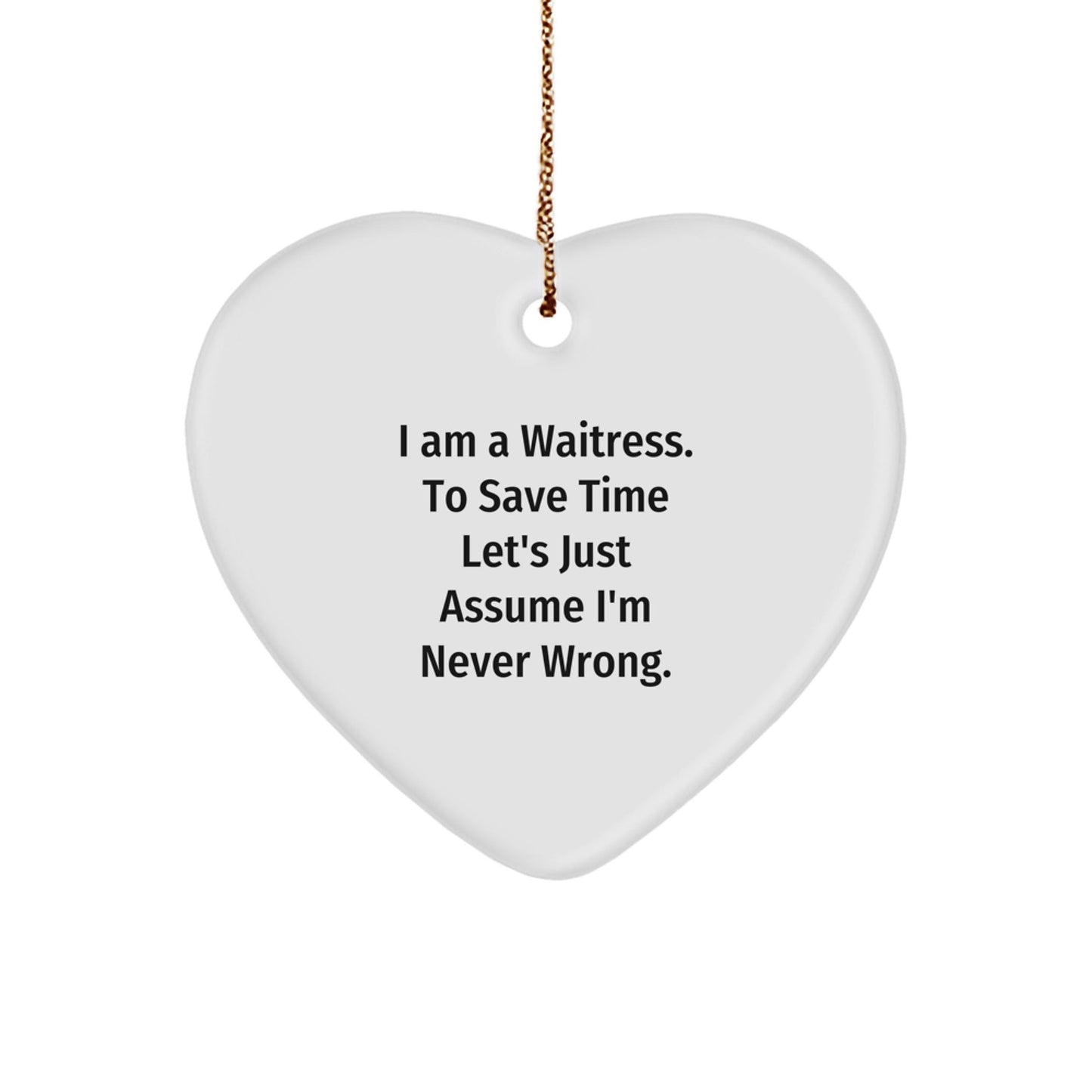 Waitress Heart Ornament Funny Quote Gifts for Her from Friends Christmas Unique - The Buy Boom