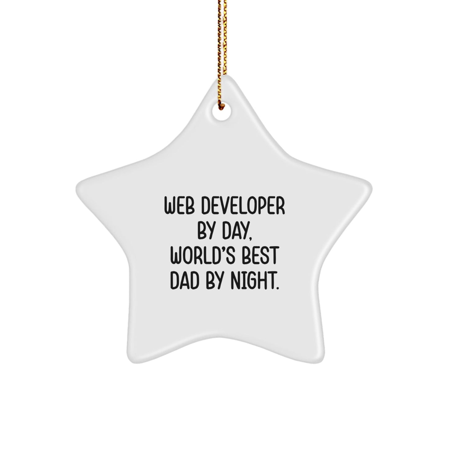 Web Developer Gifts for Him, Funny Quote Star Ornament from Dad to Son, Christmas Unique Gifts for Men - The Buy Boom