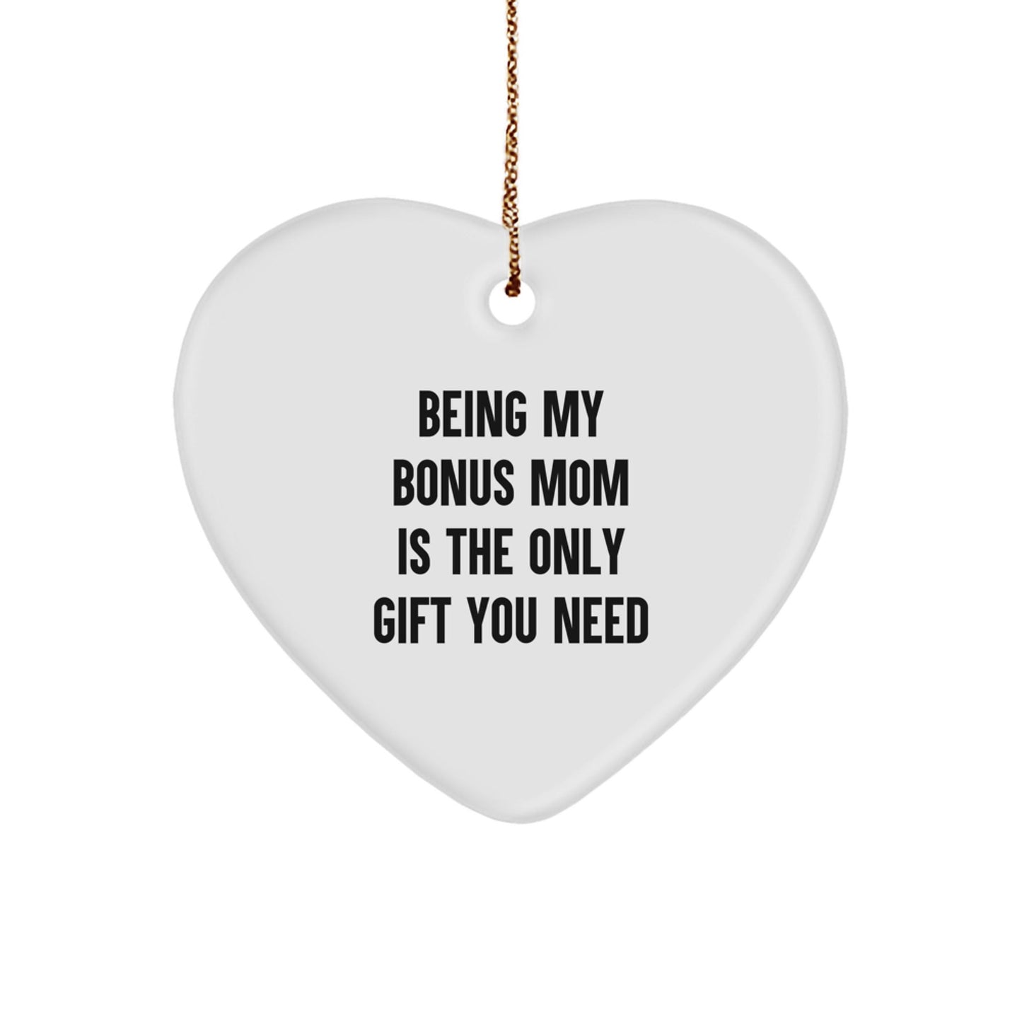 Wishes for My Amazing Bonus Mom, Heart Ornament, Unique Christmas Unique Gifts from Family for Bonus Mom - The Buy Boom