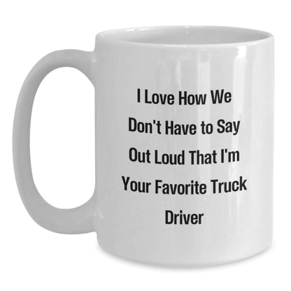 Funny Truck Driver Gifts from Men to Favorite Truck Drivers, Unique White Coffee Mugs for Christmas Unique Gifts, Ceramic Mug with Humorous Quote - Main