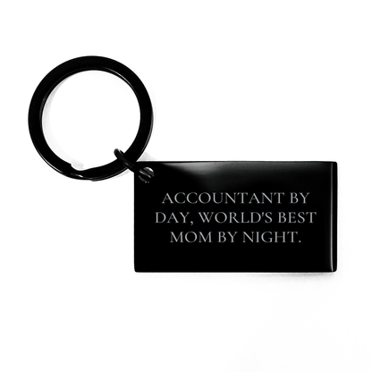 Accountant Gifts by Day, World's Best Dad by Night Keychain for Father's Day, Funny Quote Stainless Steel Keychain, Gifts from Mom - The Buy Boom
