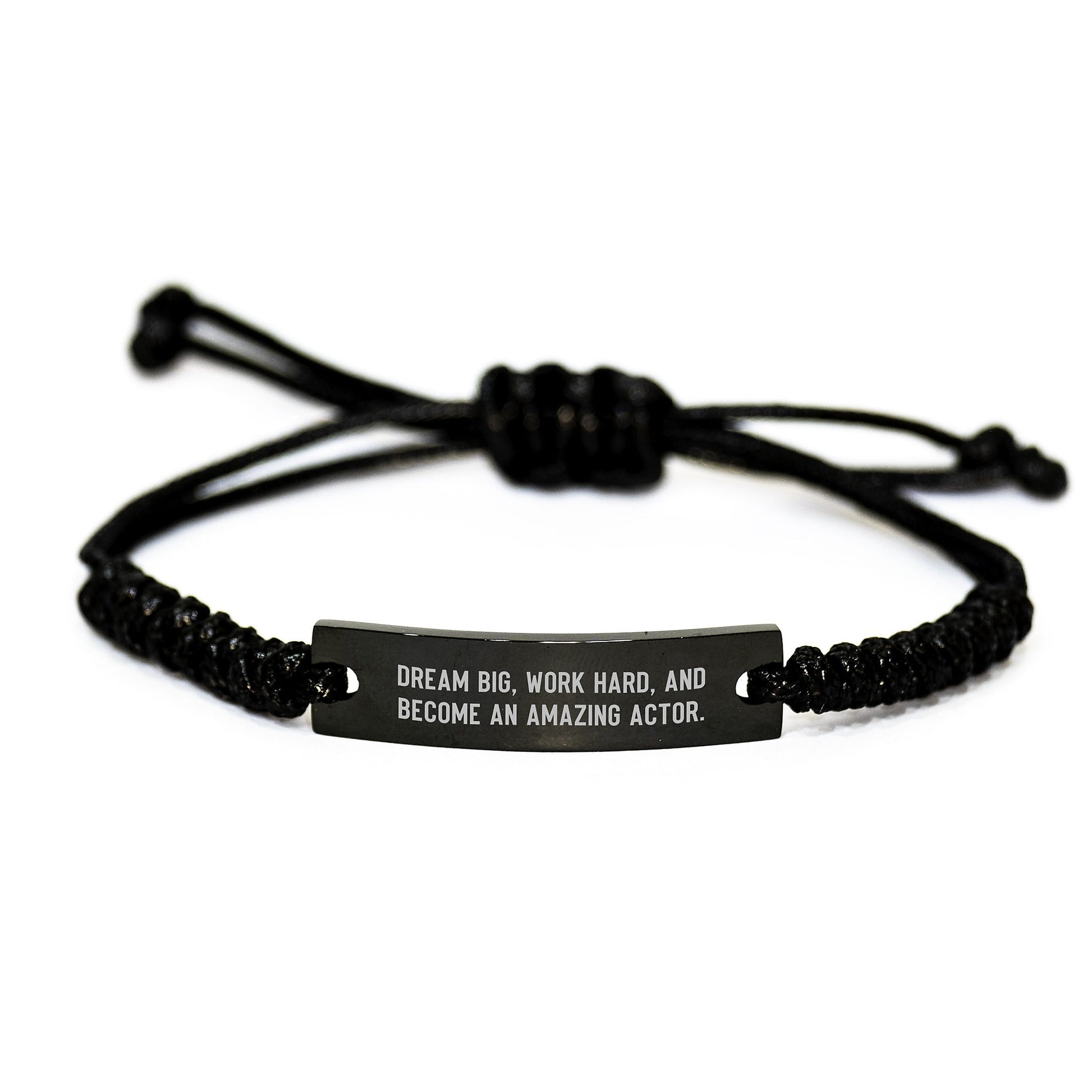 Actor Gifts from Friends - Inspirational Rope Bracelet with 'Dream Big, Work Hard, And Become An Amazing Actor.' Quote - Birthday Unique Gifts for Him - The Buy Boom