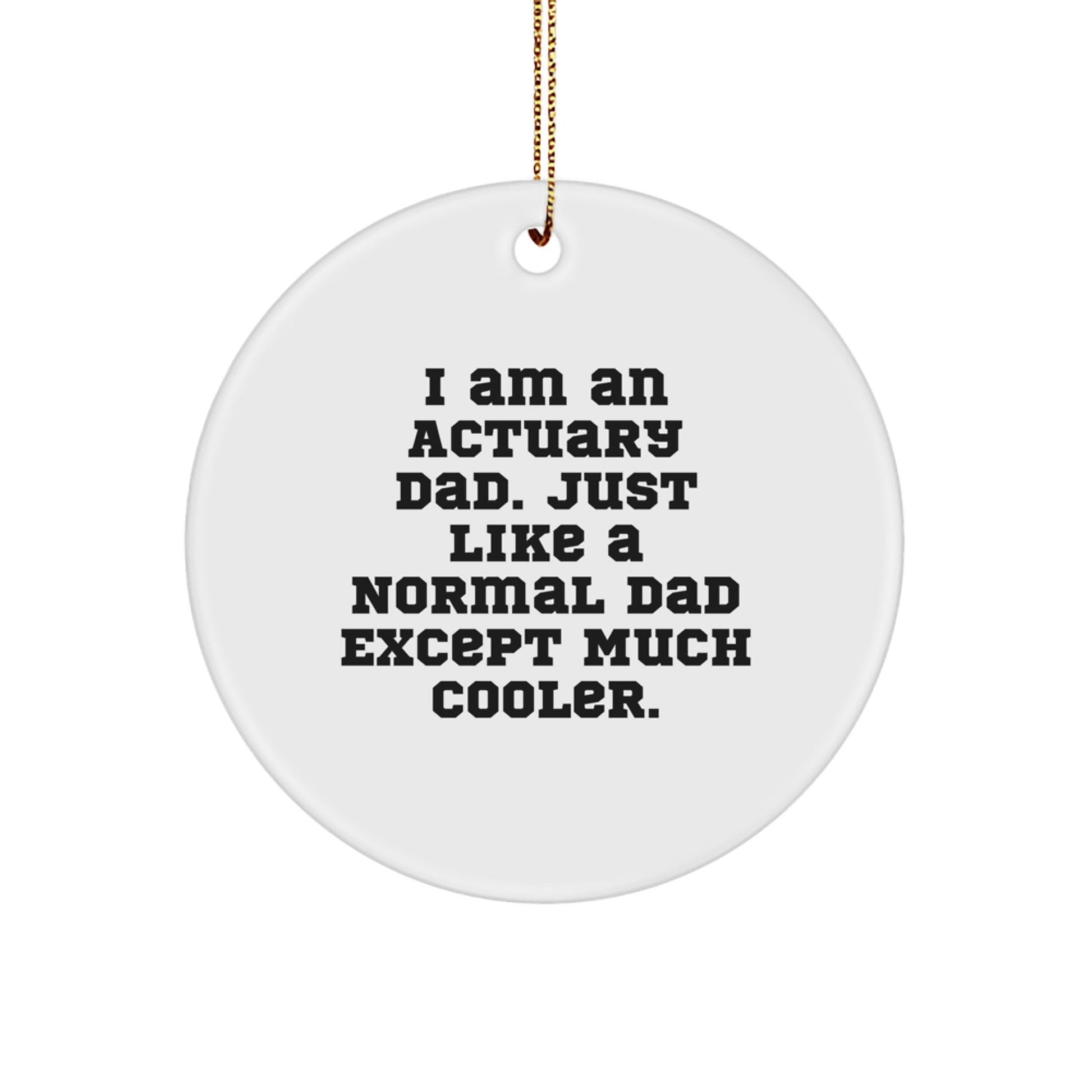 Actuary Dad Gifts - Funny Circle Ornament for Christmas, 'I Am An Actuary Dad' Quote, Gifts from Actuary Dads to Actuary Friends, Perfect for Actuary Home Decor - The Buy Boom