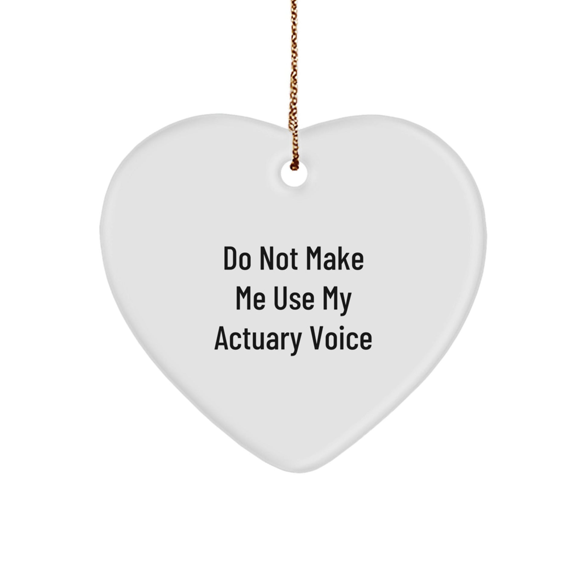 Actuary Gifts for Him or Her, Heart Ornament with 'Do Not Make Me Use My Actuary Voice', Funny Christmas Memorable Present from Friends or Family - The Buy Boom