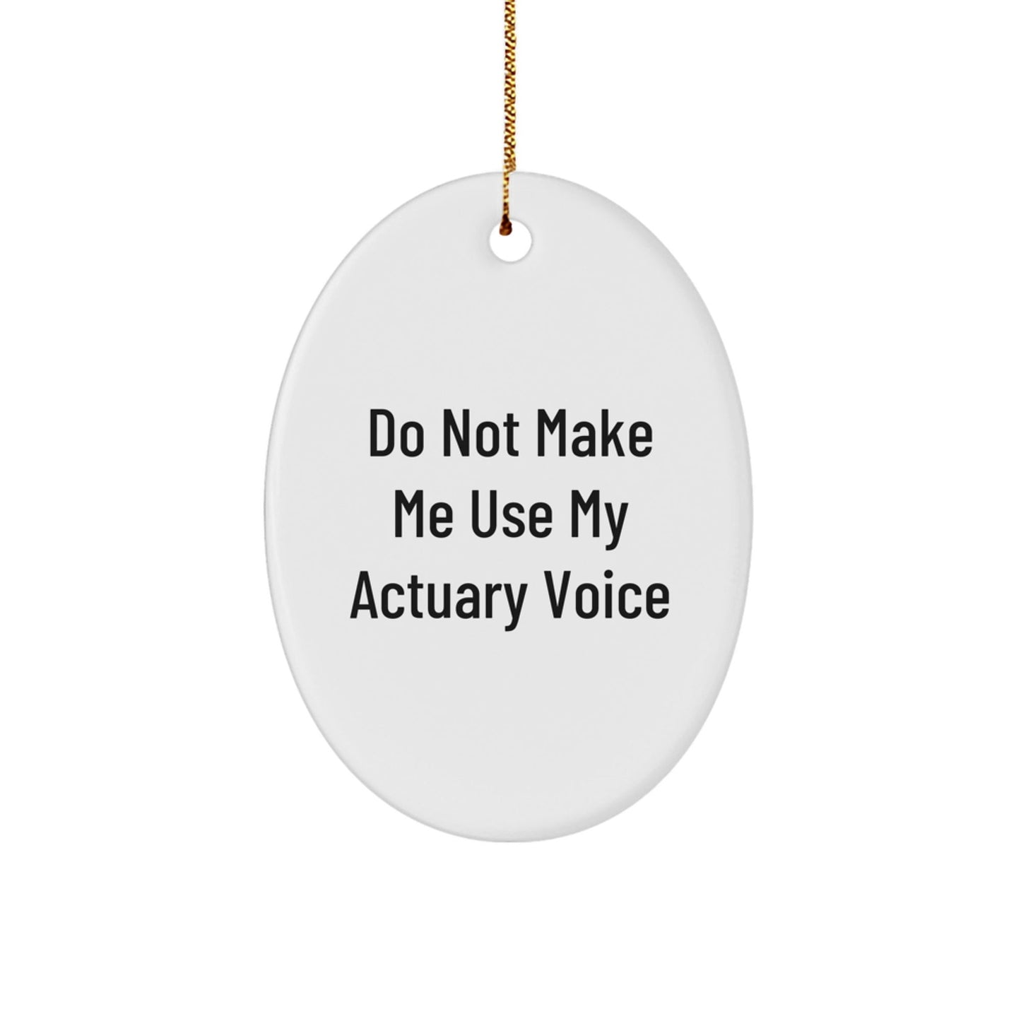 Actuary Gifts from Friends, Do Not Make Me Use My Actuary Voice Oval Ornament for Men, Women, or Coworkers, Christmas Unique Gifts - The Buy Boom