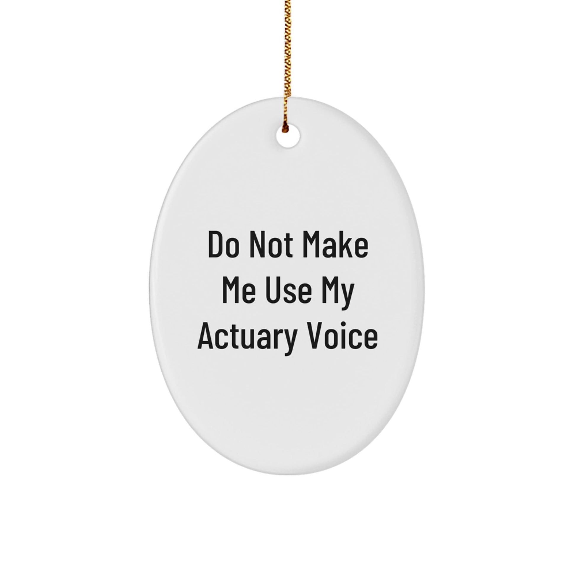 Actuary Gifts from Friends, Do Not Make Me Use My Actuary Voice Oval Ornament for Men, Women, or Coworkers, Christmas Unique Gifts - The Buy Boom