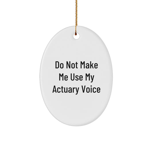 Actuary Gifts from Friends, Do Not Make Me Use My Actuary Voice Oval Ornament for Men, Women, or Coworkers, Christmas Unique Gifts - The Buy Boom