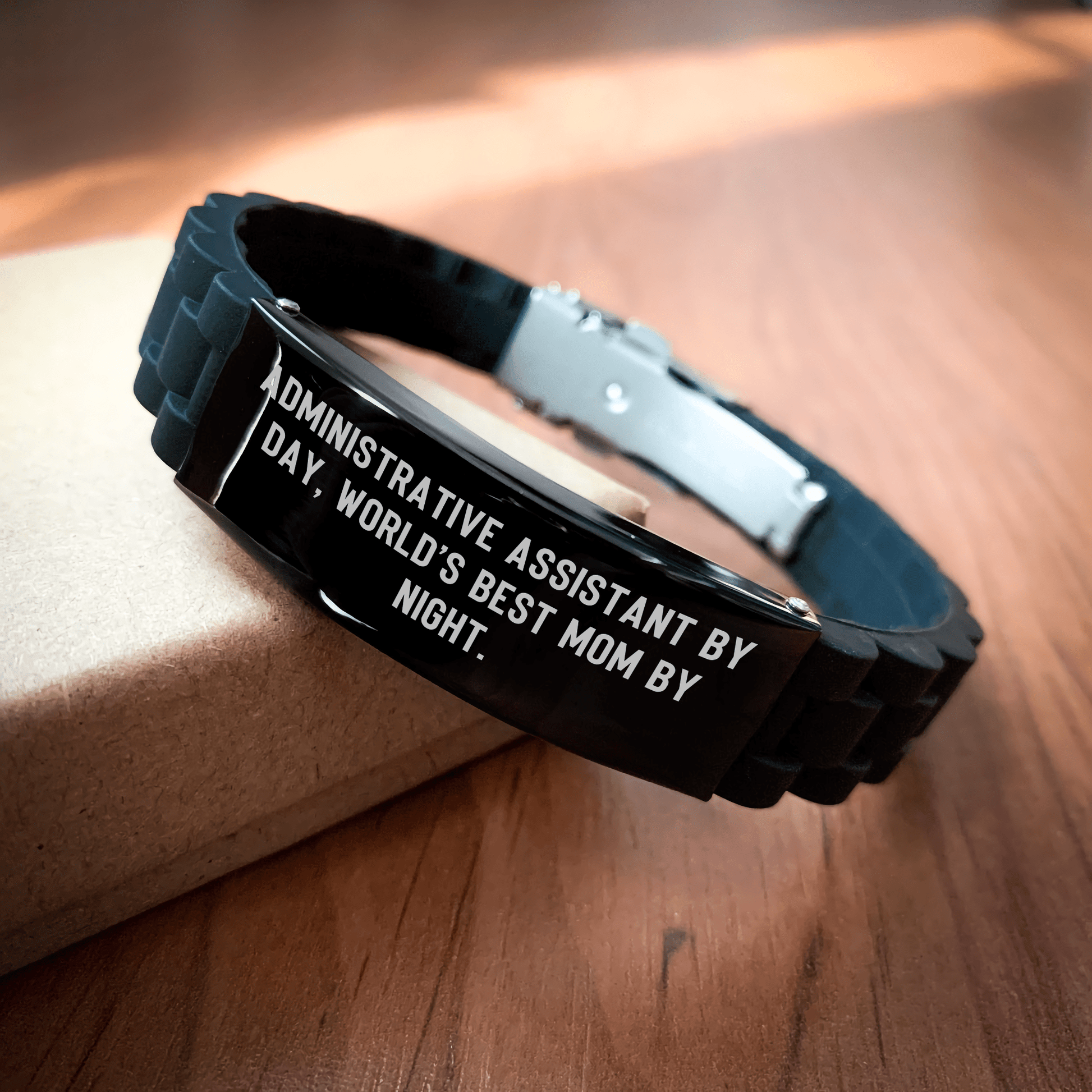 Administrative Assistant Gifts, Funny Quote, Glide lock Clasp Bracelet, Father's Day Unique Gifts from Men to Administrative Assistant By Day, World's Best Mom By Night. - The Buy Boom