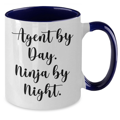 Agent By Day, Ninja By Night, Two Tone Coffee Mugs for Father's Day Unique Gifts from Men to Agents, Funny Quote - The Buy Boom