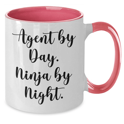 Agent By Day, Ninja By Night, Two Tone Coffee Mugs for Father's Day Unique Gifts from Men to Agents, Funny Quote - The Buy Boom
