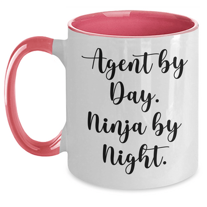 Agent By Day, Ninja By Night, Two Tone Coffee Mugs for Father's Day Unique Gifts from Men to Agents, Funny Quote - The Buy Boom