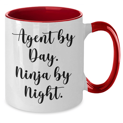 Agent By Day, Ninja By Night, Two Tone Coffee Mugs for Father's Day Unique Gifts from Men to Agents, Funny Quote - The Buy Boom
