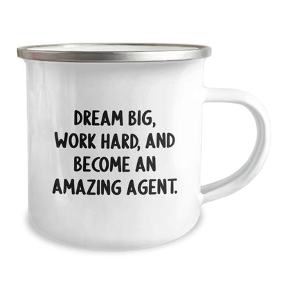 Agent Camping Mug - Dream Big Funny Inspirational Quote Gifts for Agent from Men, Women, Family and Friends on Christmas - The Buy Boom