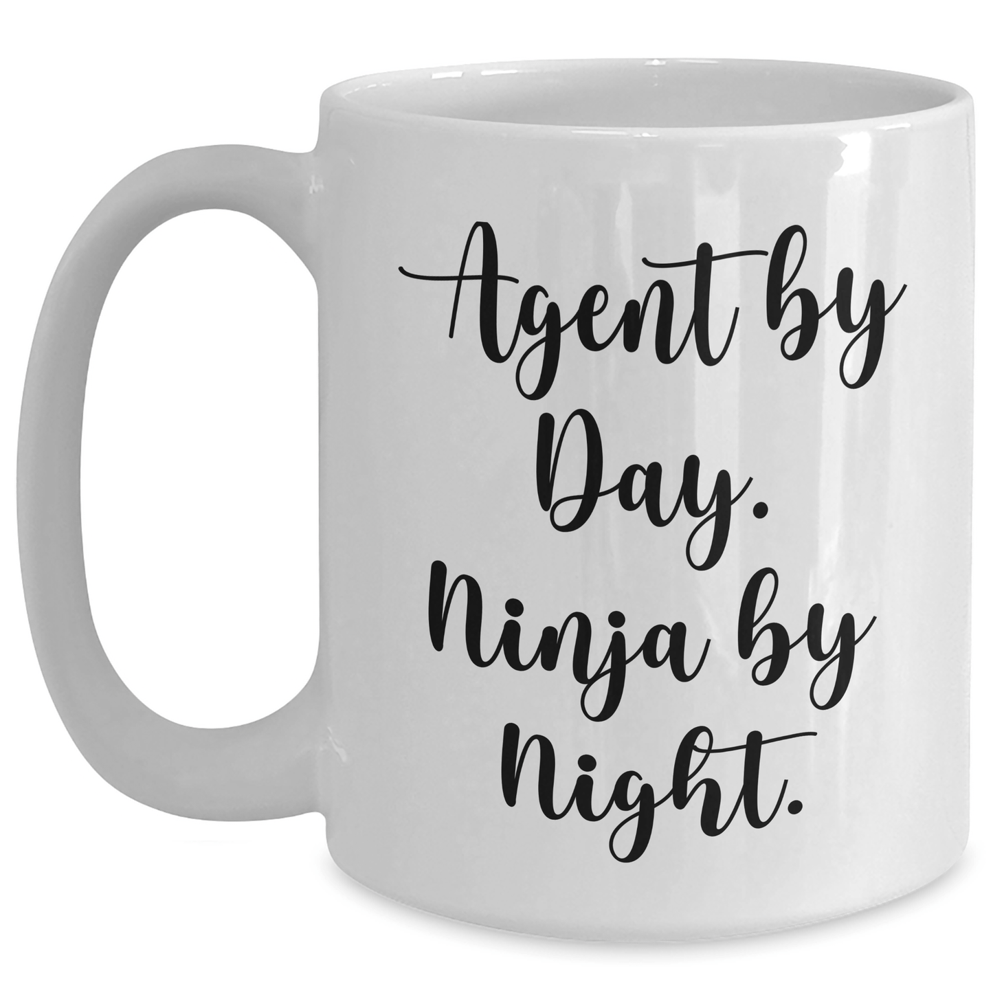 Agent Ninja Coffee Mug, Agent Gifts by Day, Ninja by Night, Funny Quote, White Coffee Mug, Father's Day Unique Gifts from Men to Agent - The Buy Boom