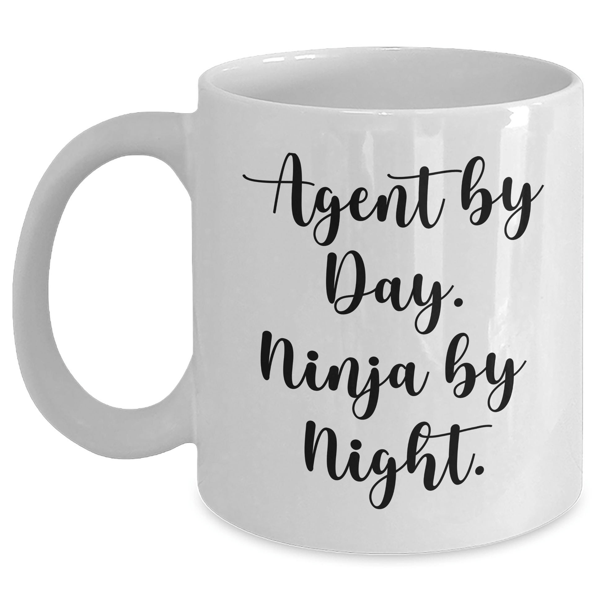 Agent Ninja Coffee Mug, Agent Gifts by Day, Ninja by Night, Funny Quote, White Coffee Mug, Father's Day Unique Gifts from Men to Agent - The Buy Boom