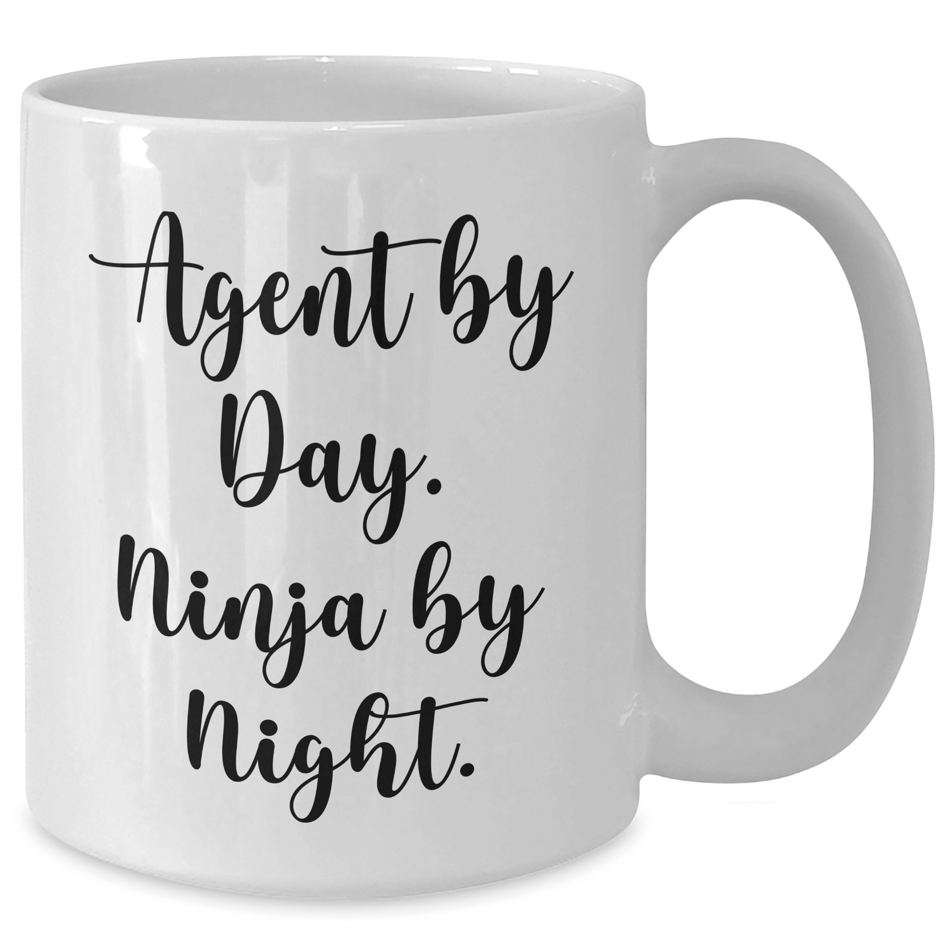 Agent Ninja Coffee Mug, Agent Gifts by Day, Ninja by Night, Funny Quote, White Coffee Mug, Father's Day Unique Gifts from Men to Agent - The Buy Boom