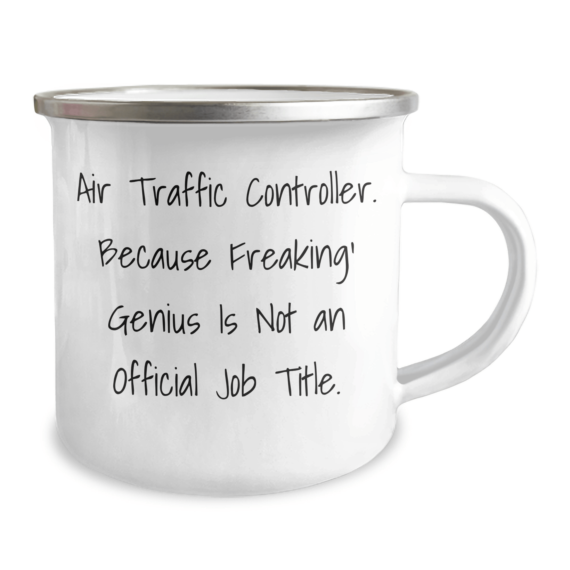 Air Traffic Controller Funny Gifts from Friends to Air Traffic Controller, Camping Mug for Graduation, 'Air Traffic Controller Because Freaking' genius Is Not An Official Job Title.' - The Buy Boom