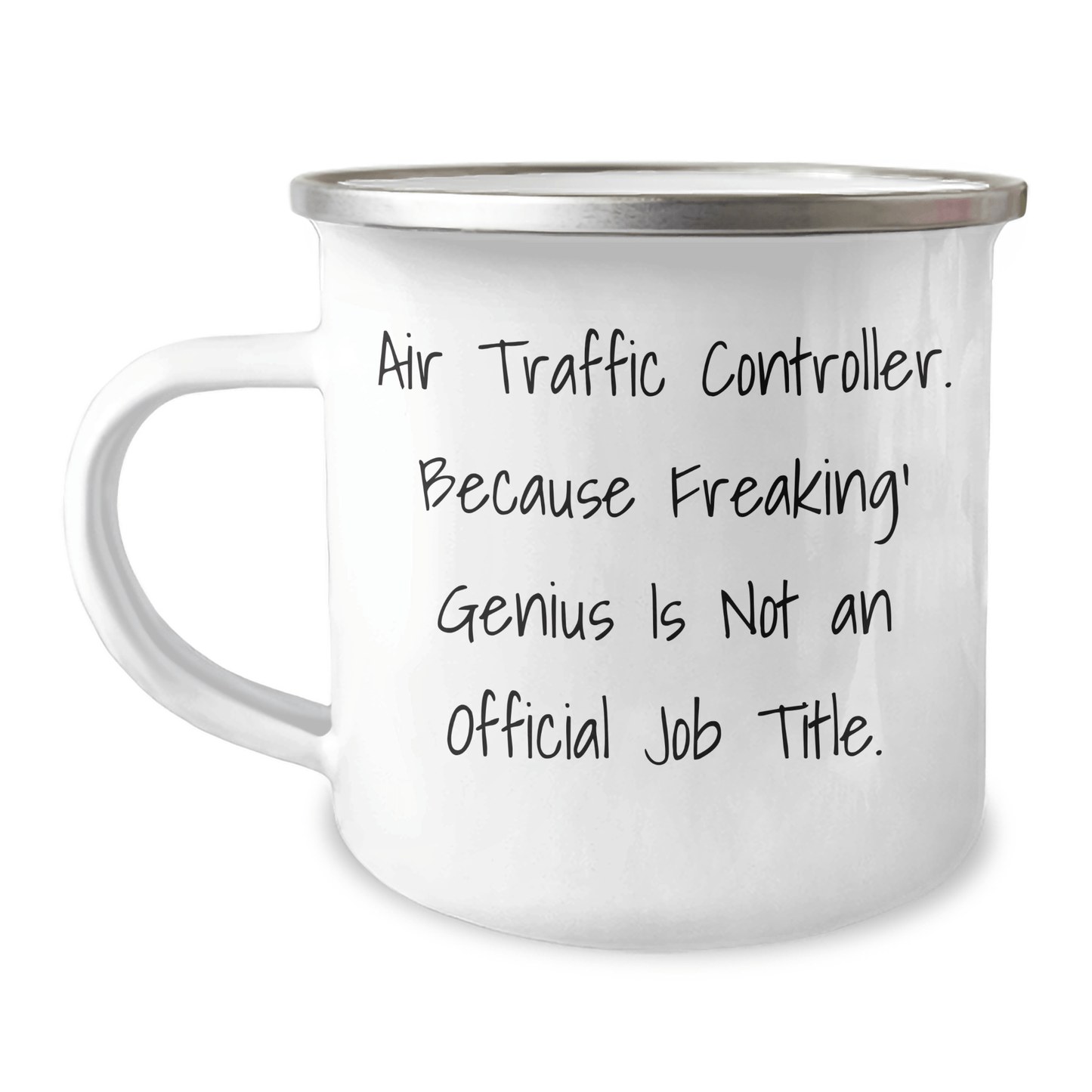 Air Traffic Controller Funny Gifts from Friends to Air Traffic Controller, Camping Mug for Graduation, 'Air Traffic Controller Because Freaking' genius Is Not An Official Job Title.' - The Buy Boom