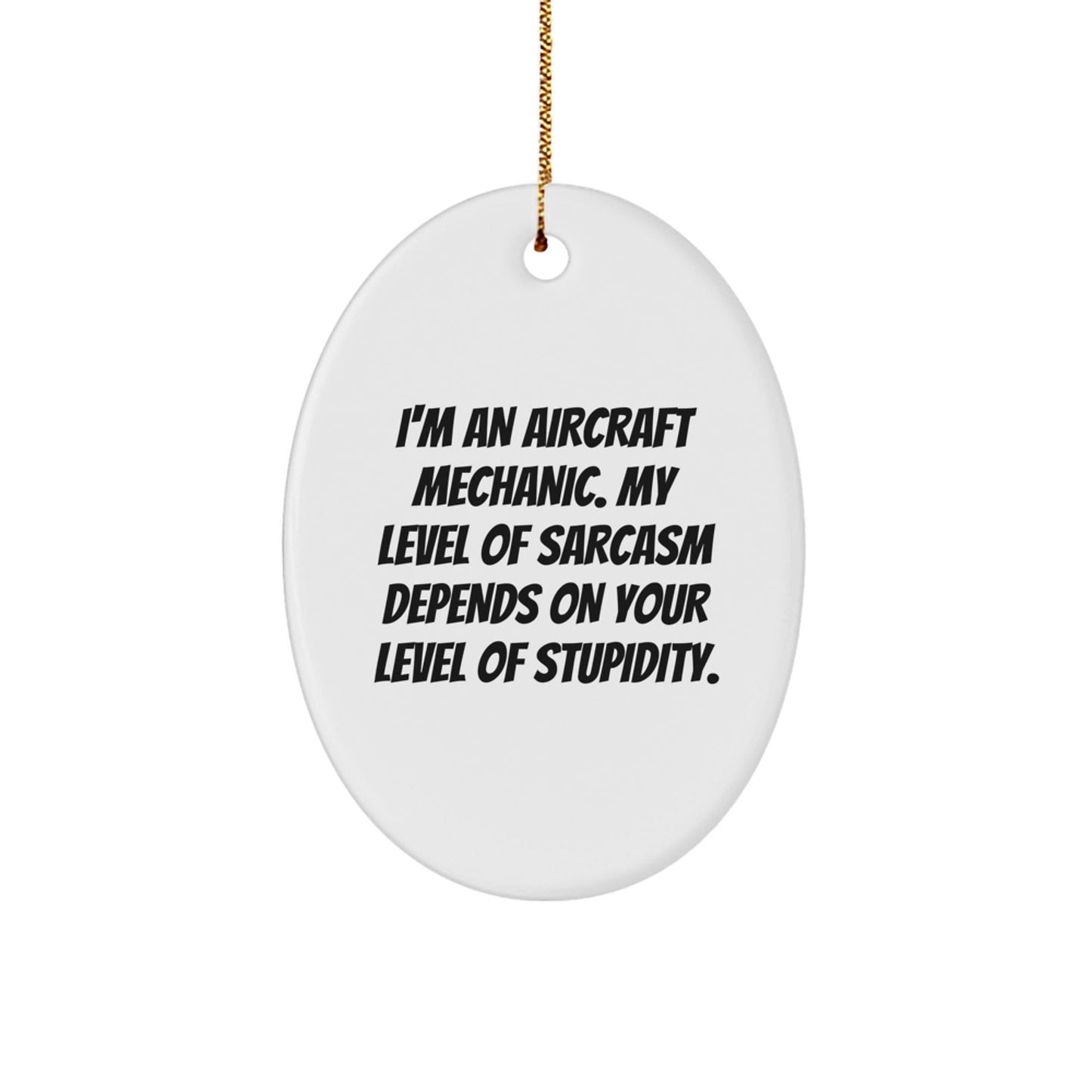 Aircraft Mechanic Gifts from Men to Friends, Oval Ornament Funny Sarcasm Christmas Unique Gifts for Men - The Buy Boom