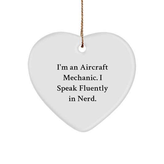 Aircraft Mechanic Gifts Funny Heart Ornament from Friends for Christmas - The Buy Boom