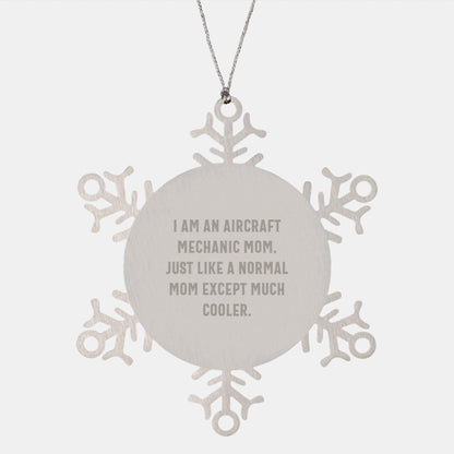 Aircraft Mechanic Gifts: Funny Quote Snowflake Ornament, Gifts from Mom, for Aircraft Mechanic Dad, Perfect Christmas Unique Gifts for Men - The Buy Boom