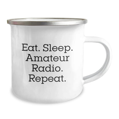 Amateur Radio Lovers Gifts from Friends for Graduation Unique Camping Mugs Eat. Sleep. Amateur Radio. Repeat. - The Buy Boom
