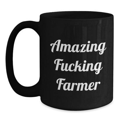 Amazing F - king Farmer Gifts for Farmer Men - Black Coffee Mug Unique Christmas Memorable Presents from Friends Family for Farmer Lovers - The Buy Boom