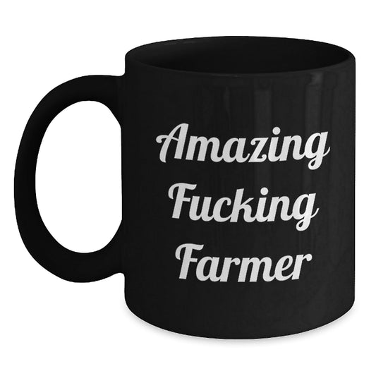 Amazing F - king Farmer Gifts for Farmer Men - Black Coffee Mug Unique Christmas Memorable Presents from Friends Family for Farmer Lovers - The Buy Boom