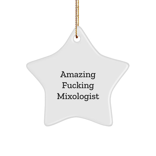 Amazing F - king Mixologist Gifts from Friends, 'The Best' Star Ornament for Christmas, Perfect for Men or Women, Unique Present from Family - The Buy Boom