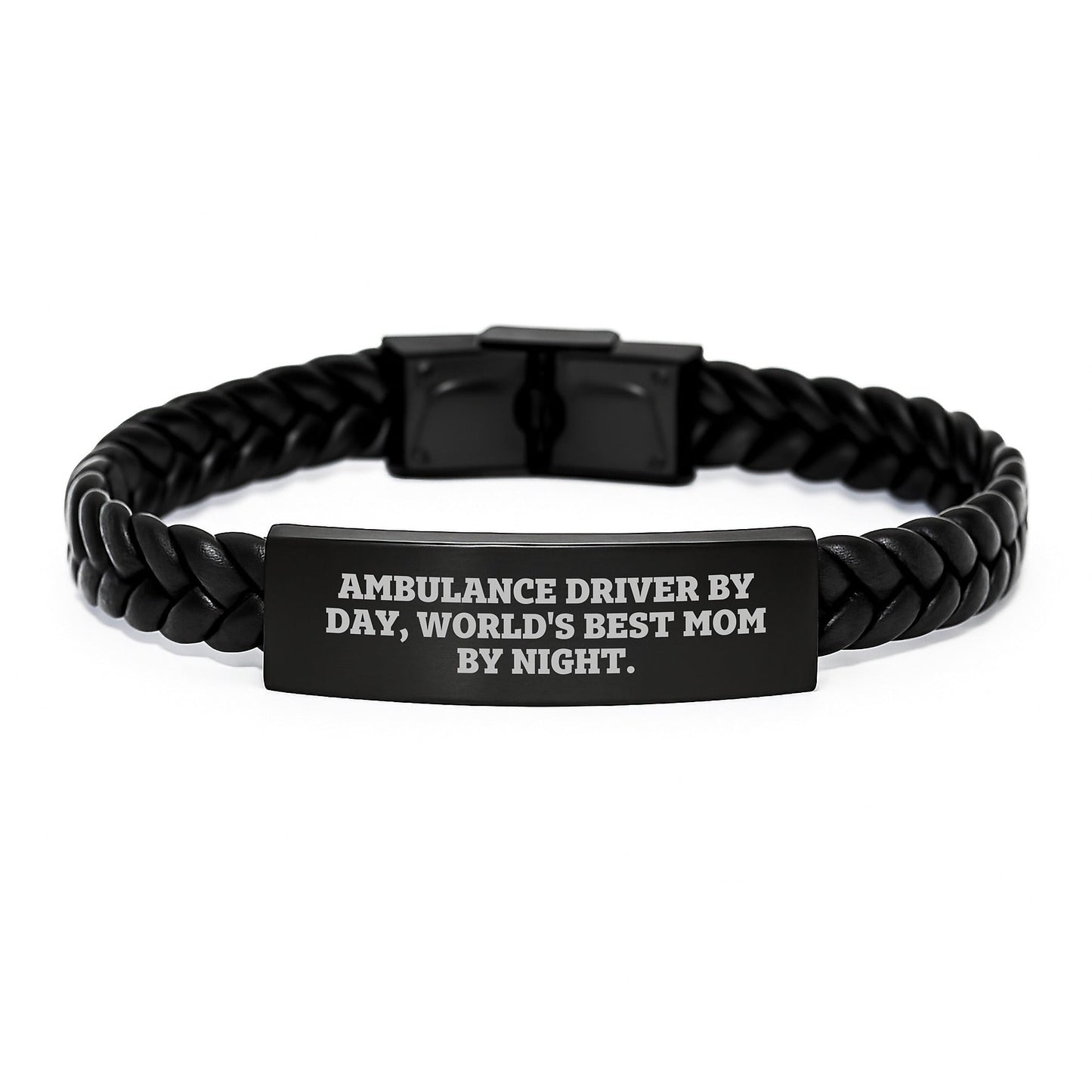 Ambulance Driver Gifts, Funny Quote Interlaced Leather Bracelet, Gifts from Friends for Ambulance Driver Birthday Unisex, Ambulance Driver By Day, World's Best Mom By Night. - The Buy Boom