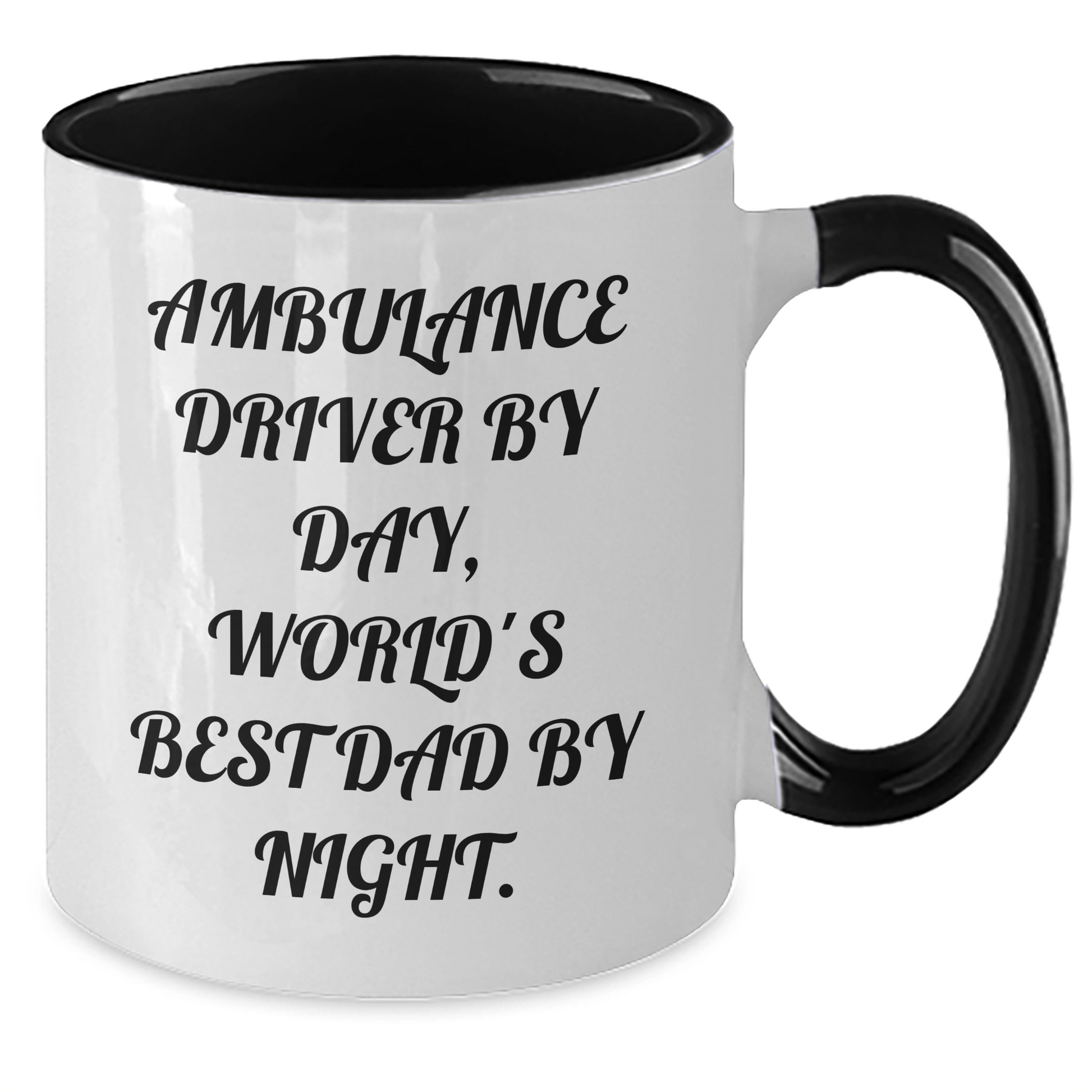 Ambulance Driver Gifts: Funny Two Tone Coffee Mug, Ambulance Driver By Day, World's Best Dad By Night, Father's Day Unique Gifts - The Buy Boom
