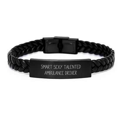 Ambulance Driver Gifts, Smart Sexy Talented Quote, Interlaced Leather Bracelet for Graduation - Gifts from Friends to Ambulance Driver - The Buy Boom