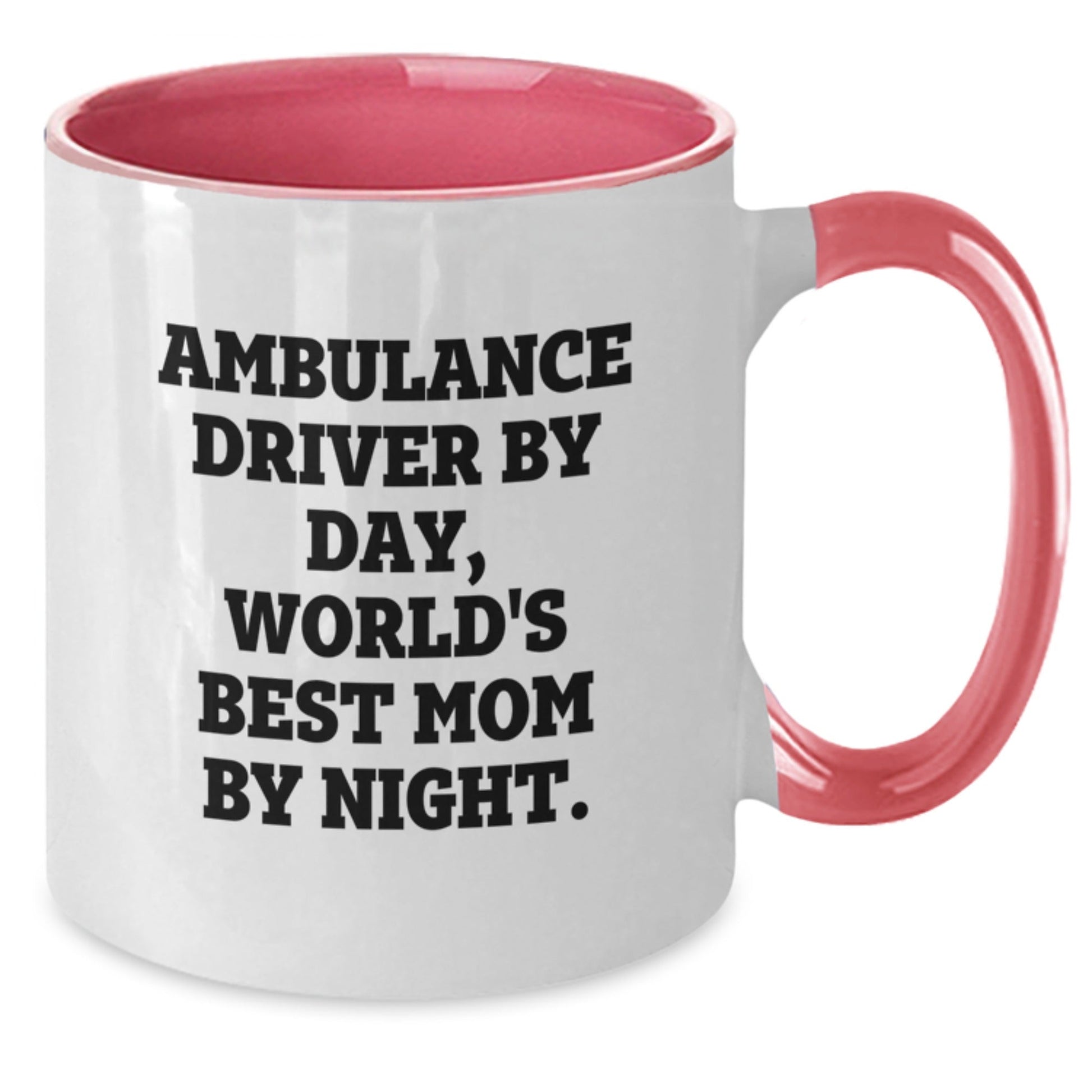 Ambulance Driver Humor Gifts for Men - Two Tone Coffee Mug, Funny Quote 'Ambulance Driver By Day, World's Best Mom By Night.' Gifts from Friends, Family, Coworkers, Birthday Unique Present - The Buy Boom