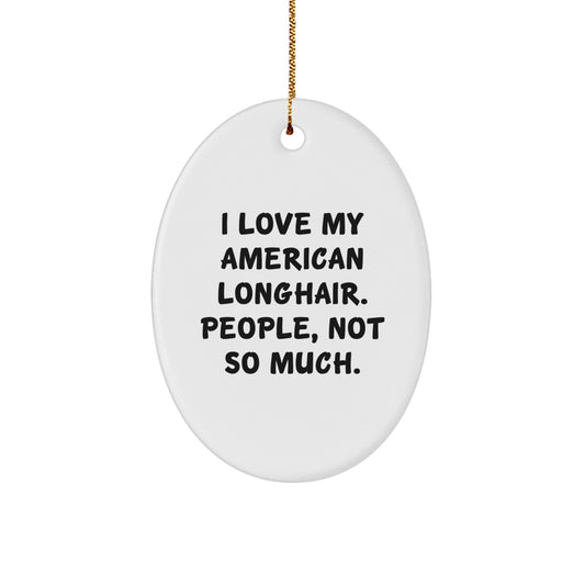 American Longhair Cat Lovers Oval Ornament with Funny Quote Gifts for Christmas - The Buy Boom
