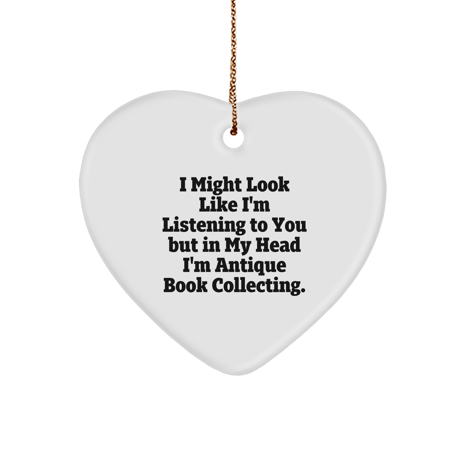 Antique Book Collecting Gifts, Funny Quote Heart Ornament, Gifts from Family for Christmas, Inspirational Deco for Home - The Buy Boom