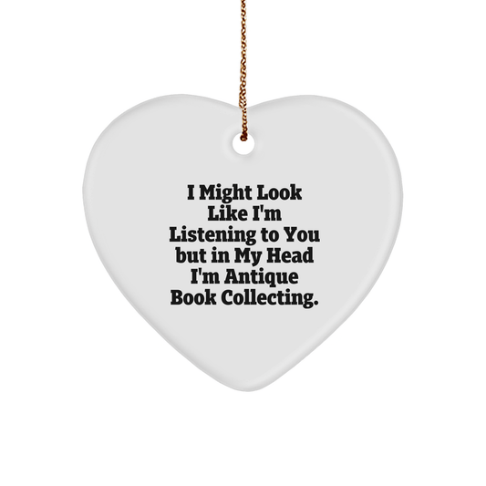 Antique Book Collecting Gifts, Funny Quote Heart Ornament, Gifts from Family for Christmas, Inspirational Deco for Home - The Buy Boom