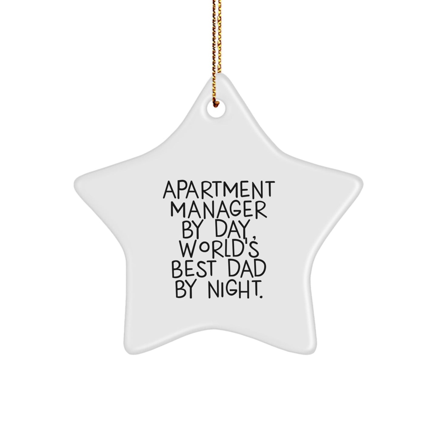 Apartment Manager Gifts, Funny Star Ornament - 'By Day, World's Best Dad By Night' Quote, Christmas Unique Gifts from Family to Men - The Buy Boom