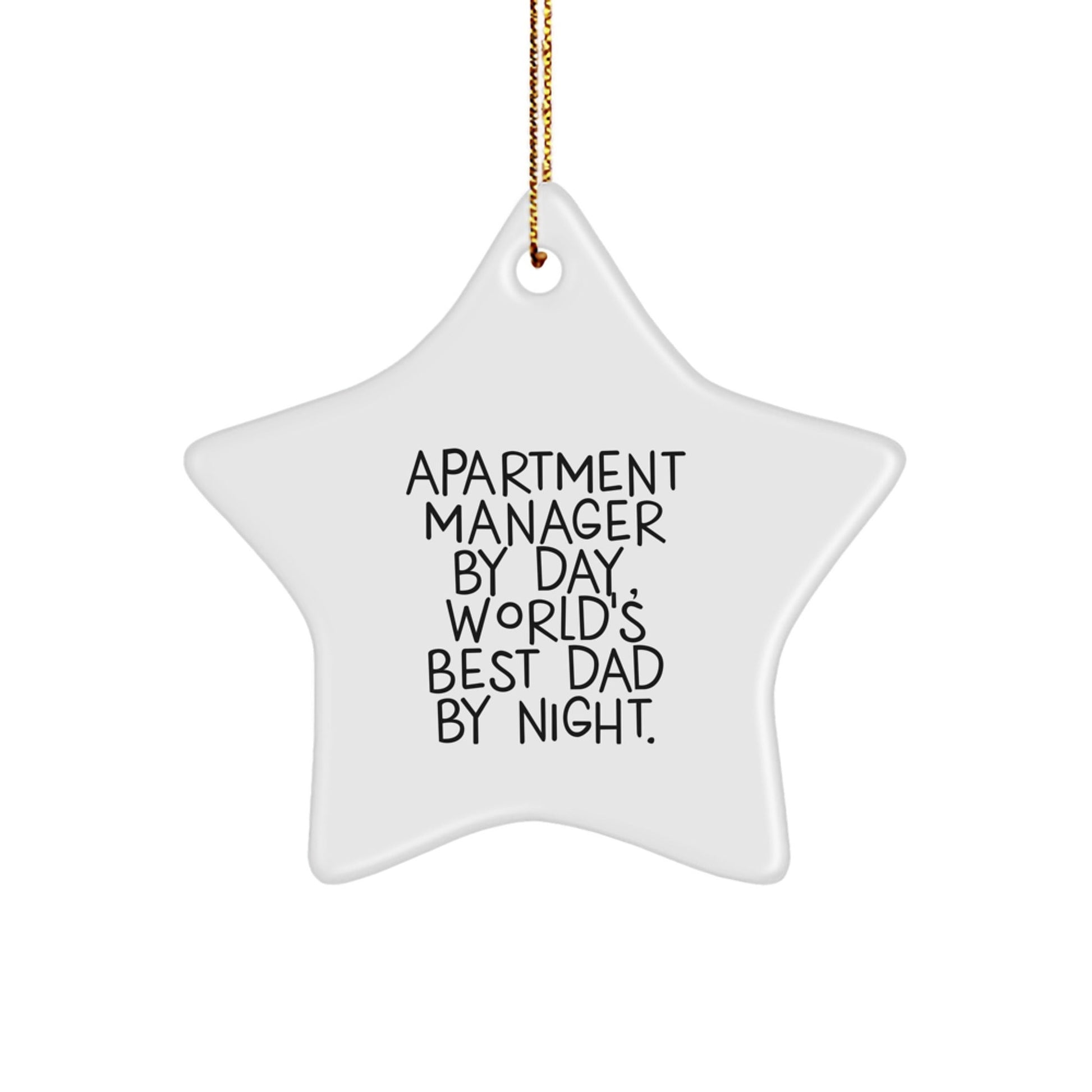 Apartment Manager Gifts, Funny Star Ornament - 'By Day, World's Best Dad By Night' Quote, Christmas Unique Gifts from Family to Men - The Buy Boom