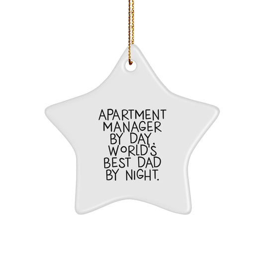Apartment Manager Gifts, Funny Star Ornament - 'By Day, World's Best Dad By Night' Quote, Christmas Unique Gifts from Family to Men - The Buy Boom