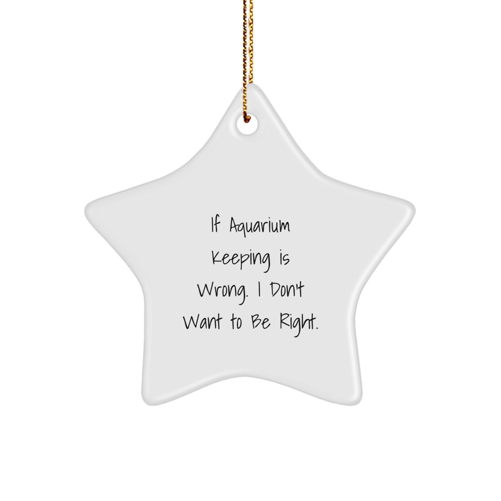 Aquarium Keeping Gifts from Friends for Christmas - Funny Star Ornament, 'If Aquarium Keeping Is Wrong. I Don't Want To Be Right.' - The Buy Boom