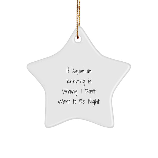 Aquarium Keeping Gifts from Friends for Christmas - Funny Star Ornament, 'If Aquarium Keeping Is Wrong. I Don't Want To Be Right.' - The Buy Boom