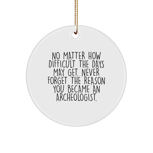 Archeologist Gifts for Men - Circle Ornament, Inspirational Quote 'Never Forget The Reason You Became An Archeologist' - Unique Christmas Decor - The Buy Boom