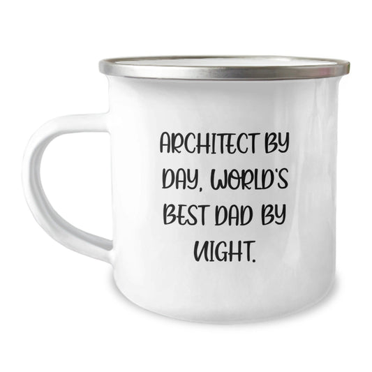 Architect Gifts, Funny Quotes, Camping Mug, Perfect for Graduation - 'Architect By Day, World's Best Dad By Night' - Gifts from Family to Architect - The Buy Boom