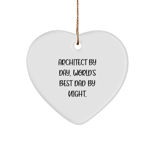Architect Gifts, Heart Ornament, Funny Quote, Christmas Unique Gifts from Dad to Architect - The Buy Boom
