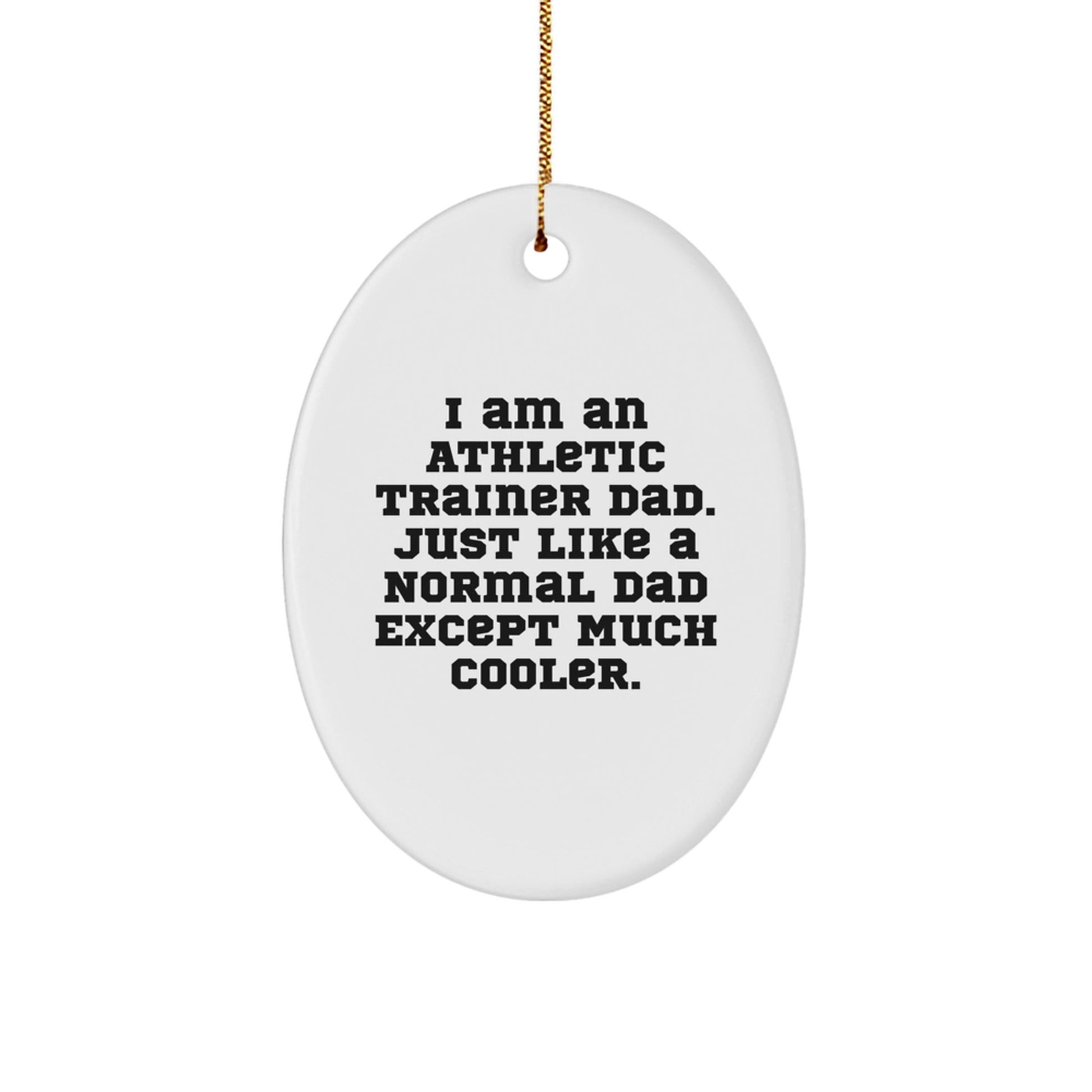 Athletic Trainer Dad Gifts - Funny Oval Ornament for Christmas, Gifts from Dad to Athletic Trainer, Unique Oval Ornament - The Buy Boom