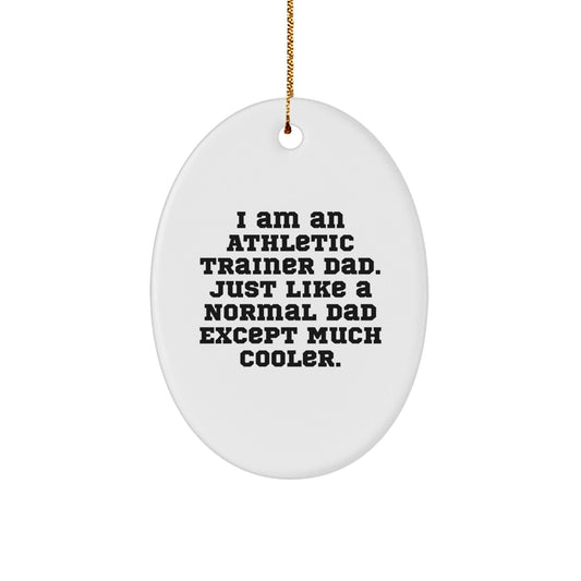 Athletic Trainer Dad Gifts - Funny Oval Ornament for Christmas, Gifts from Dad to Athletic Trainer, Unique Oval Ornament - The Buy Boom