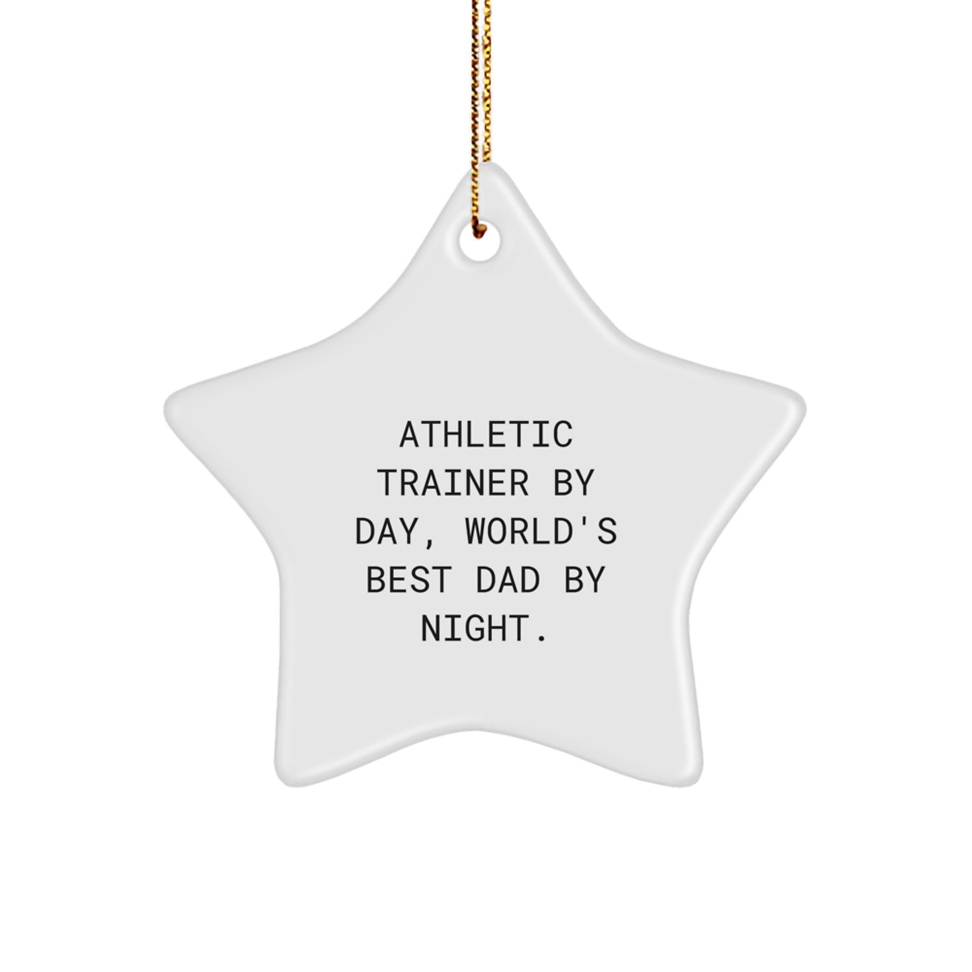 Athletic Trainer Gifts from Men - Funny Star Ornament by Day, World's Best Dad by Night for Christmas - Gifts for Athletic Trainers - The Buy Boom
