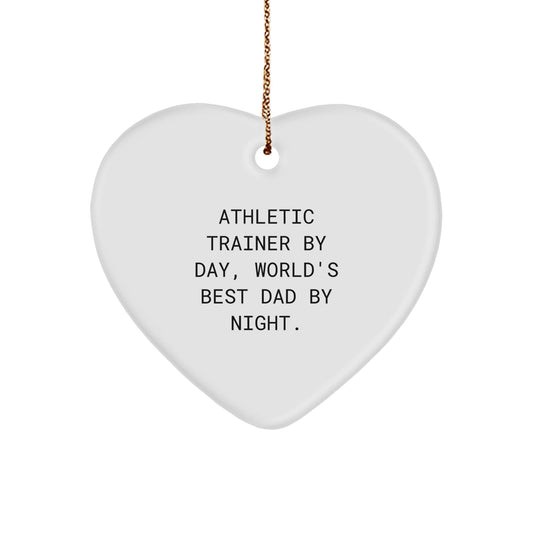 Athletic Trainer Gifts from Men, Heart Ornament Quotes for Christmas, 'By Day, World's Best Dad By Night.' - The Buy Boom